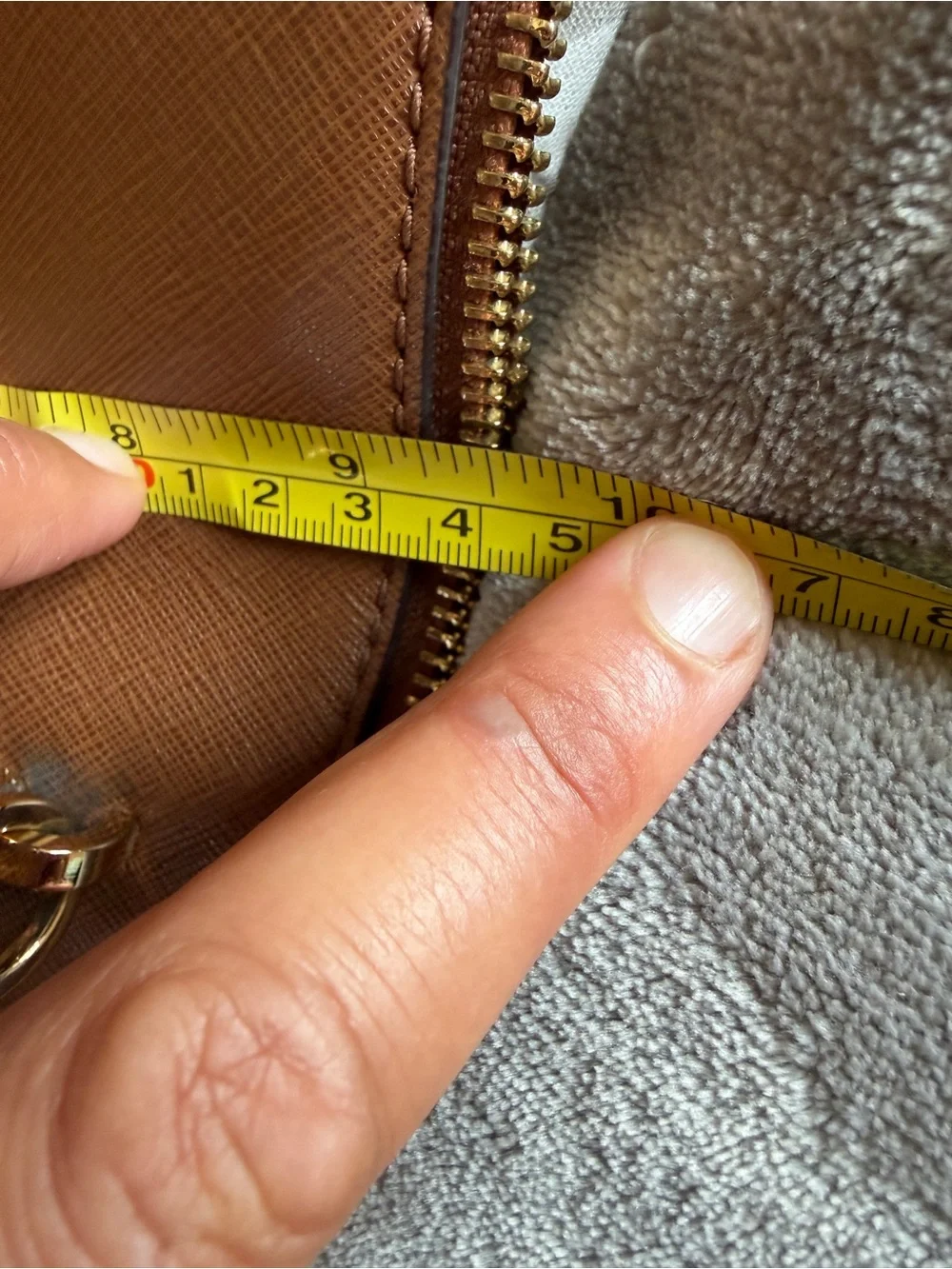 Tory Burch Blush Taupe Pebbled Leather Tote with Gold Logo